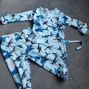 Posh Peanut Blue Shark Kids Pajama Set